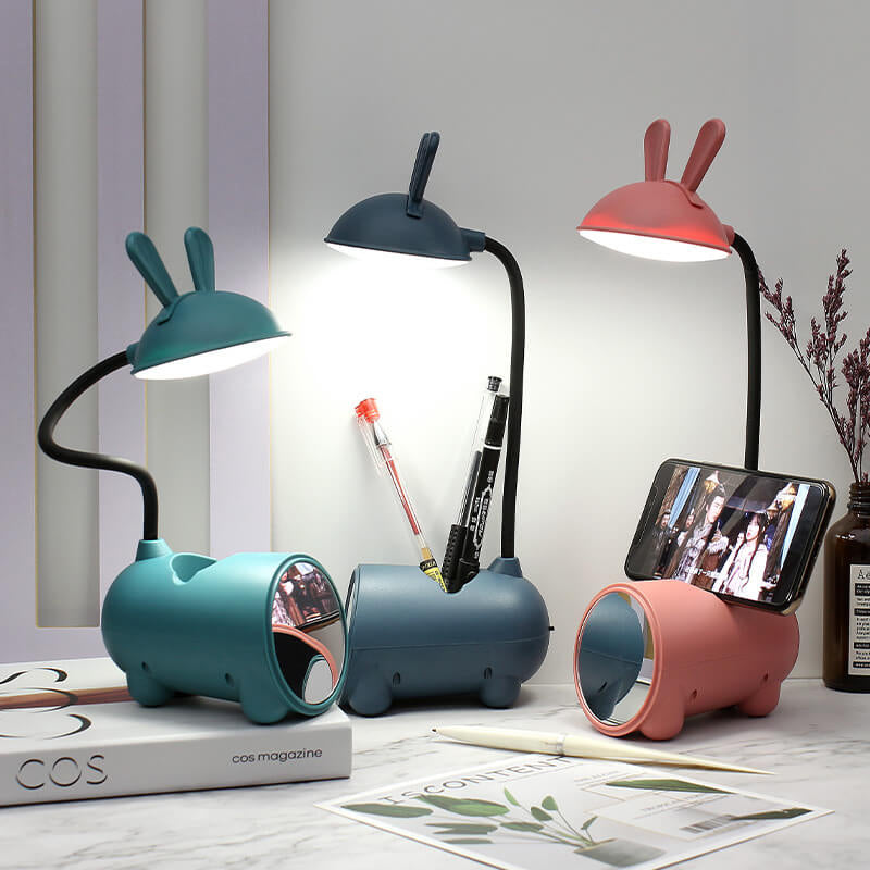 LED Desk Lamp - Colourful Children's Lamp with Pen Holder and USB Rechargeable