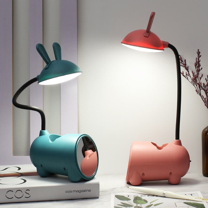 LED Desk Lamp - Colourful Children's Lamp with Pen Holder and USB Rechargeable