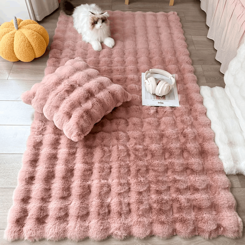 Velvoria Plush Fashion Bubble Flower Rug