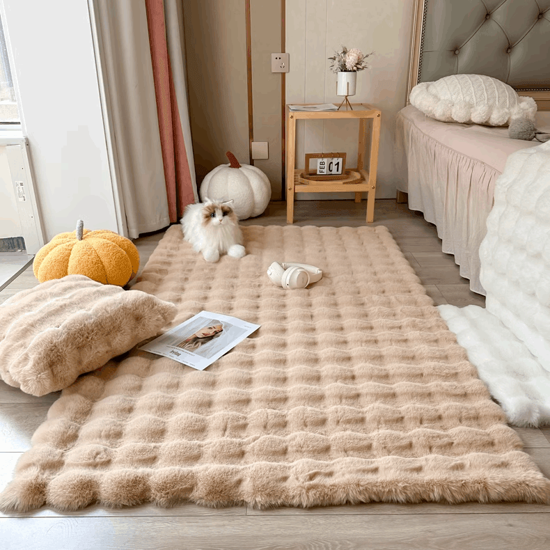 Velvoria Plush Fashion Bubble Flower Rug