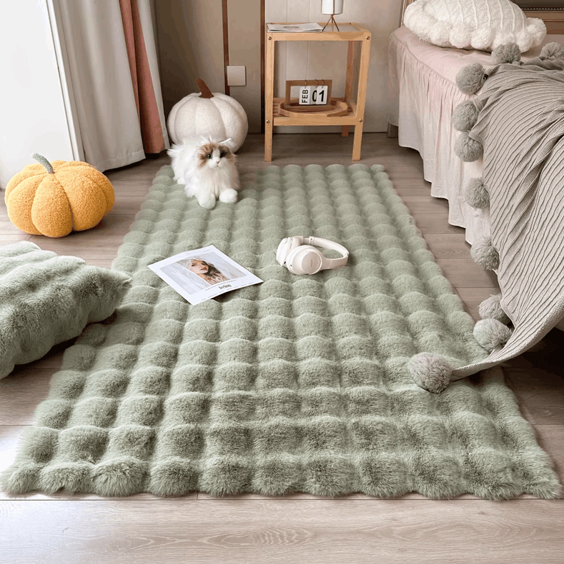 Velvoria Plush Fashion Bubble Flower Rug