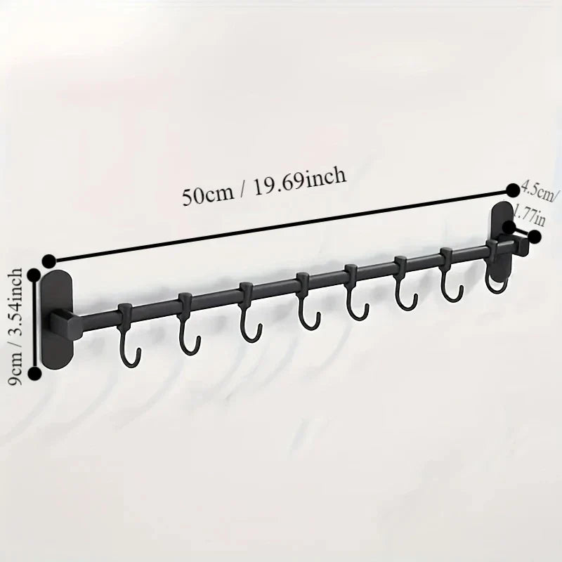 Kitchen Utensil Storage Rack - Multi-Way - Wall-Mounted - Pan Lid and Spatula Storage Rack