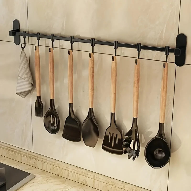 Kitchen Utensil Storage Rack - Multi-Way - Wall-Mounted - Pan Lid and Spatula Storage Rack