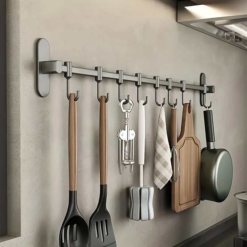 Kitchen Utensil Storage Rack - Multi-Way - Wall-Mounted - Pan Lid and Spatula Storage Rack