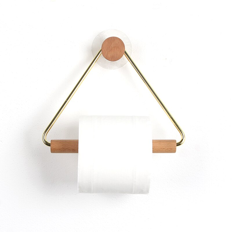 Modern Toilet Roll Holder with Wooden Accents