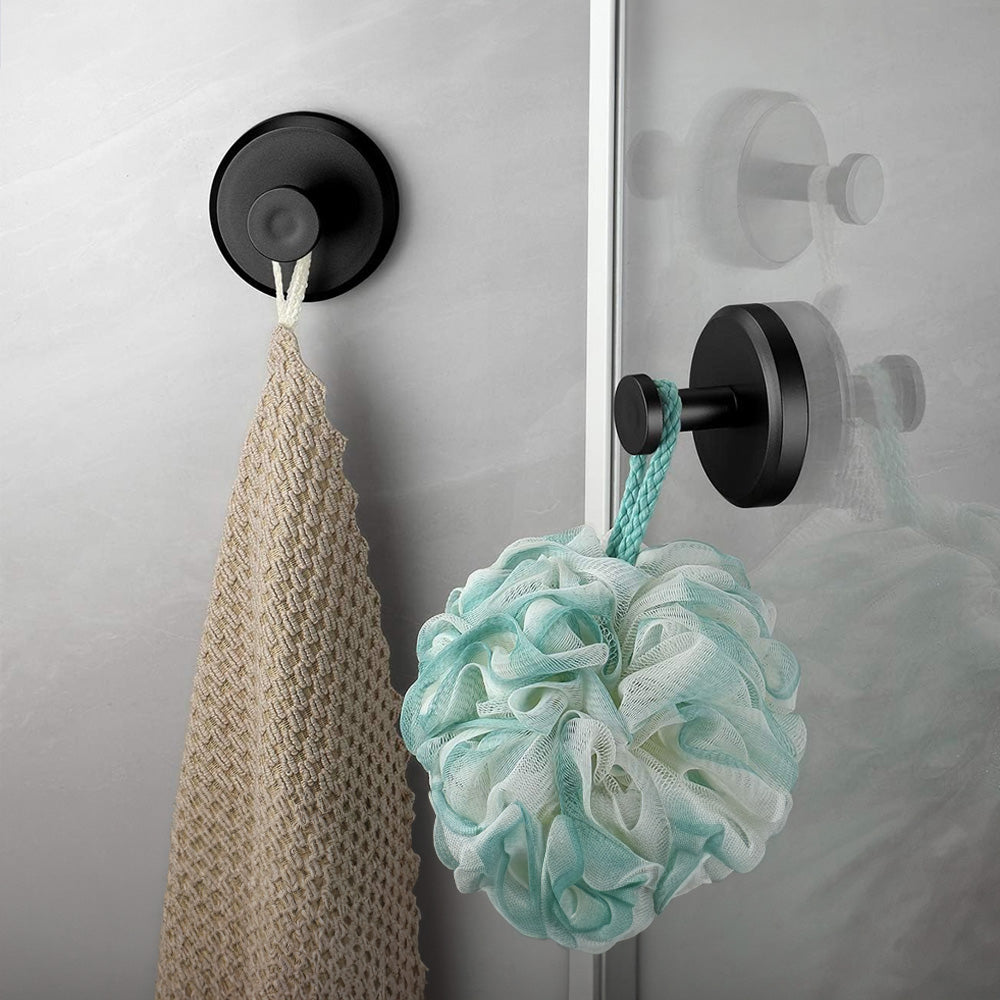 Suction Hooks for Bathroom - Easy to Install, Sturdy Attachment (2 Pieces)