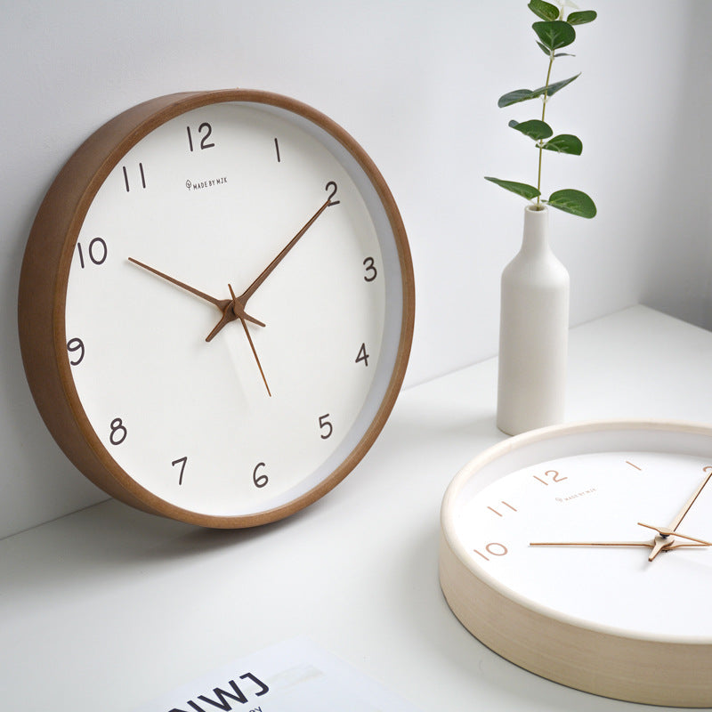 LunaVerde - Solid Wood Analogue Wall Clock with Minimalist Design