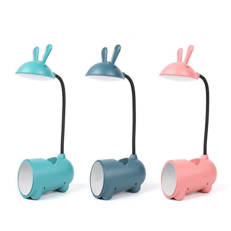 LED Desk Lamp - Colourful Children's Lamp with Pen Holder and USB Rechargeable