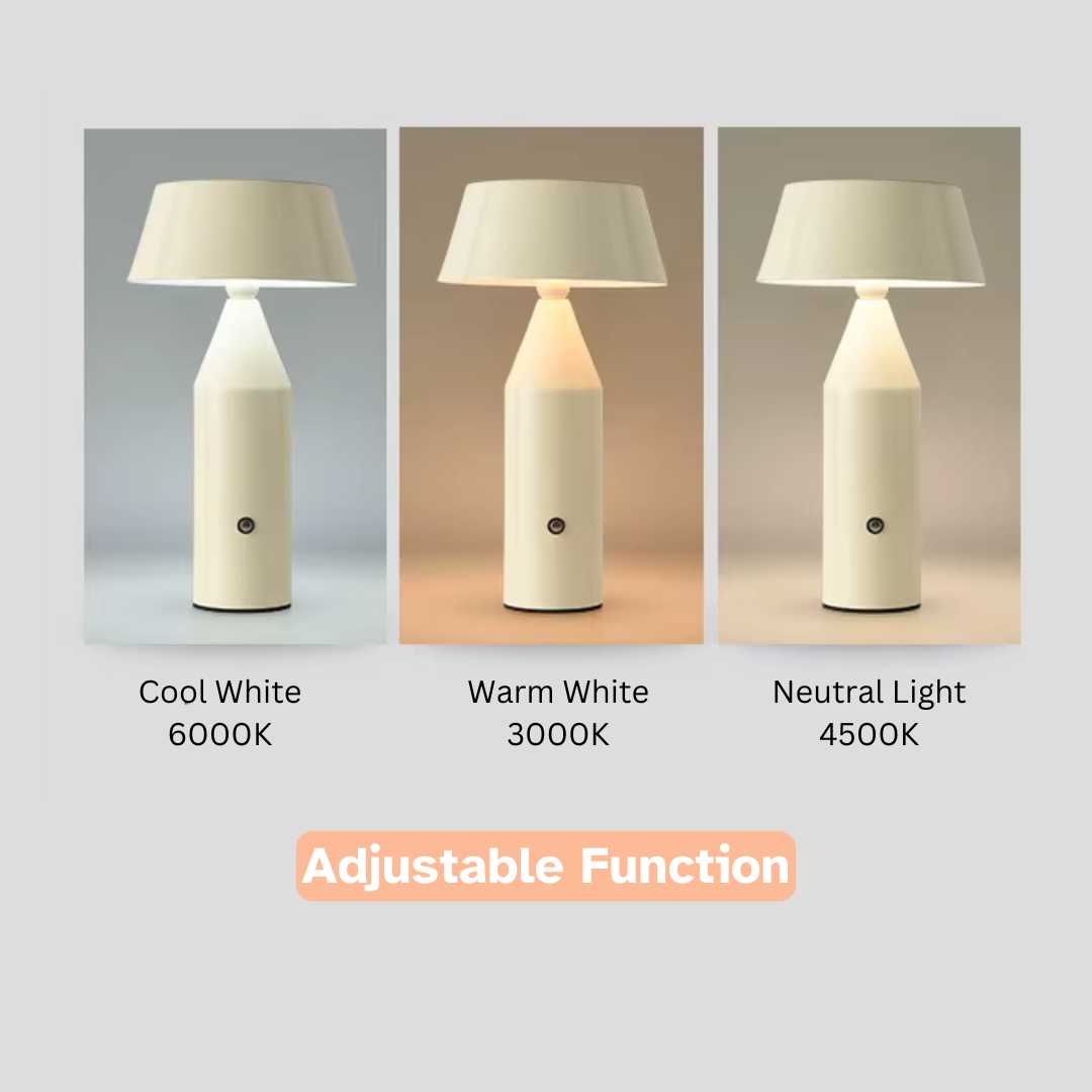 Rechargeable Metal Table Lamp - Multiple Colours, LED Lighting, Ideal for Bedroom and Decoration