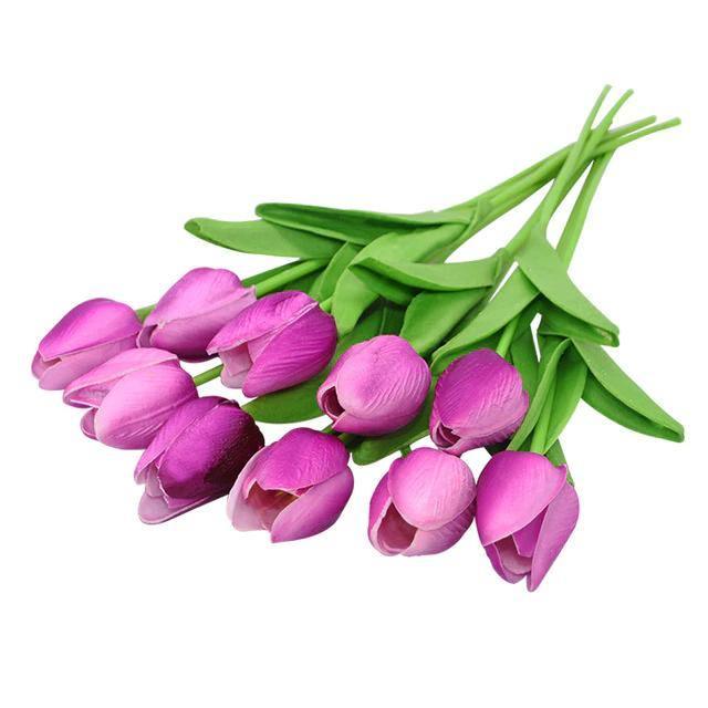 FloraHome – Set of 10 Colourful Artificial Tulips