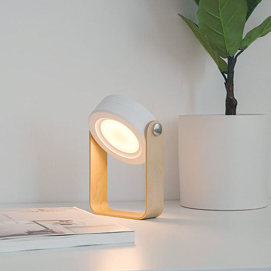 Portable LED Table Lamp - Modern Foldable Night Light with Adjustable Brightness, White or Grey