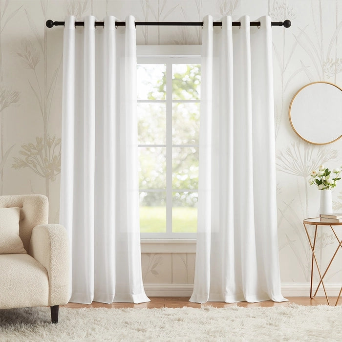 LumiPure - Minimalist voile curtain with rings for living room