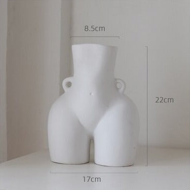 Flower Vase with Female Sculpture – Handmade from Ceramic