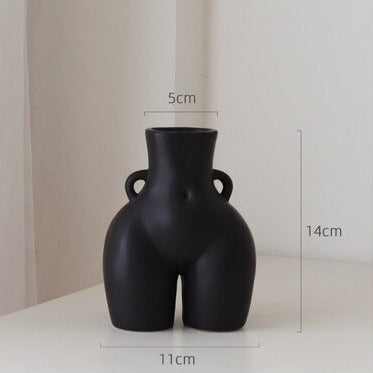 Flower Vase with Female Sculpture – Handmade from Ceramic