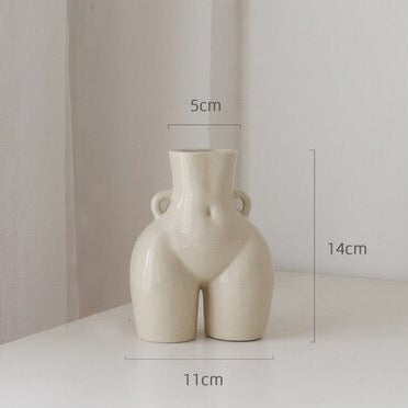 Flower Vase with Female Sculpture – Handmade from Ceramic