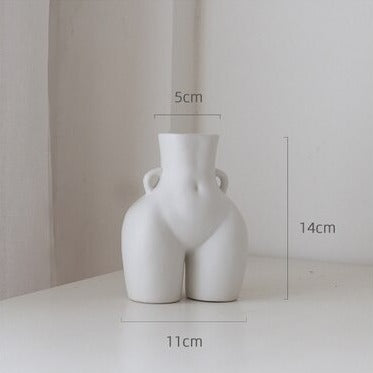 Flower Vase with Female Sculpture – Handmade from Ceramic