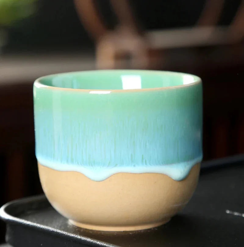 Artistic Ceramic Tea Cup - Paint Stroke Design