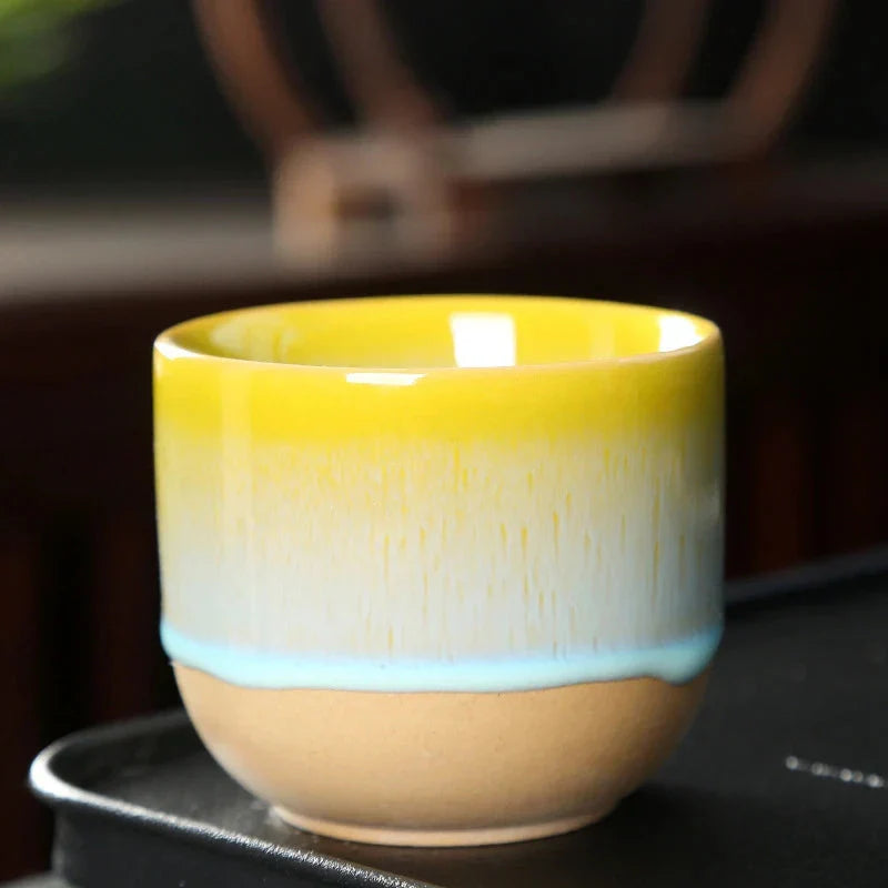 Artistic Ceramic Tea Cup - Paint Stroke Design