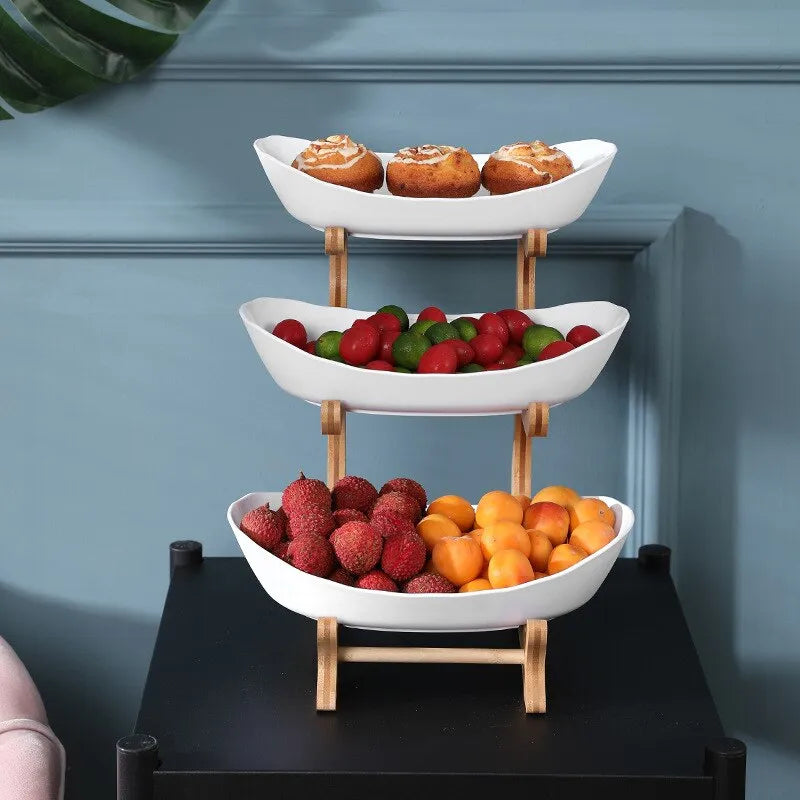 FruitDisplay – Elegant 3-Tier Fruit Basket for Kitchen