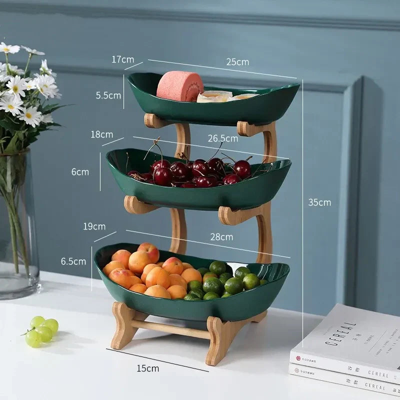 FruitDisplay – Elegant 3-Tier Fruit Basket for Kitchen