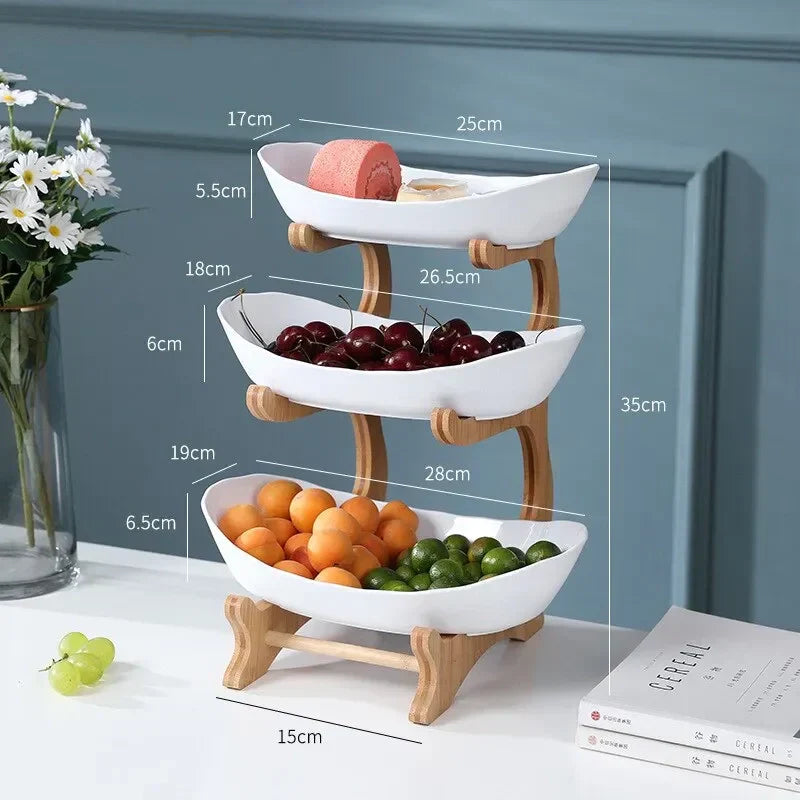 FruitDisplay – Elegant 3-Tier Fruit Basket for Kitchen