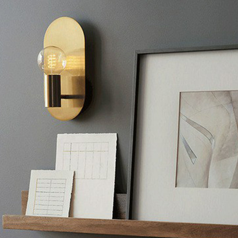 Wall Lamp - Oval Gold Lamp with Open Light Source - Modern Design for Luxurious Interior