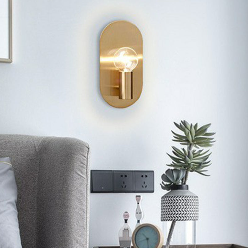 Wall Lamp - Oval Gold Lamp with Open Light Source - Modern Design for Luxurious Interior