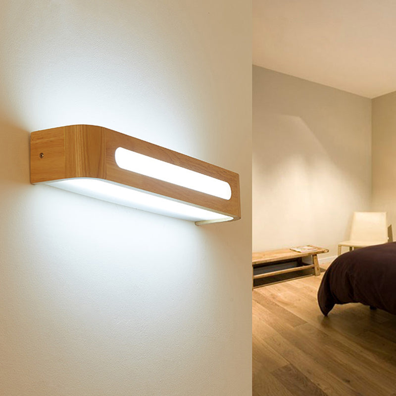 Basin Lamp Nordic Wood Minimalist Design Rectangular Lighting