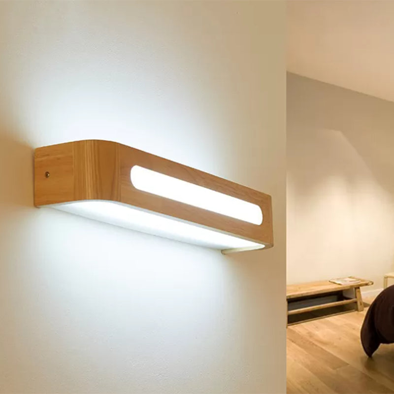 Basin Lamp Nordic Wood Minimalist Design Rectangular Lighting