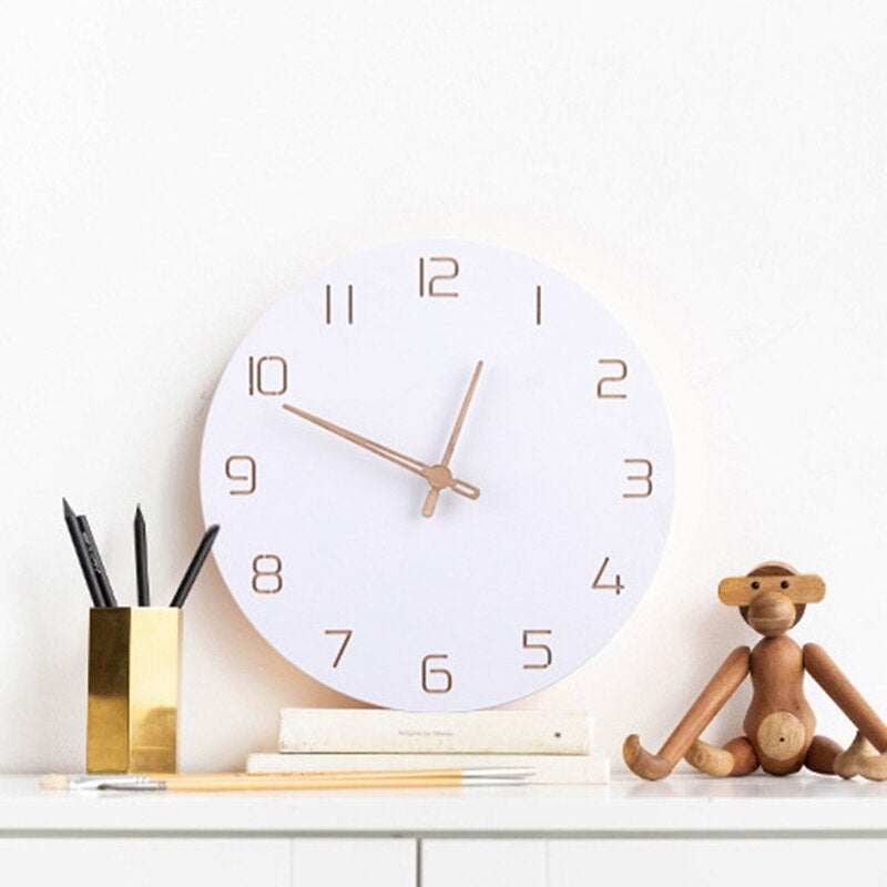 Wall Clock - Minimalist 3D Design in Wood - For a Stylish Interior