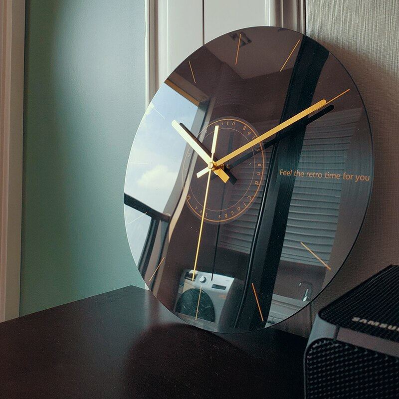 Minimalist Glass Wall Clock - Stylish and Whisper-Quiet Design