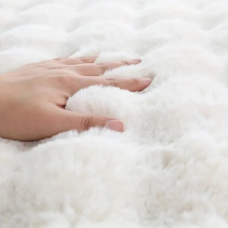 Velvoria Plush Fashion Bubble Flower Rug