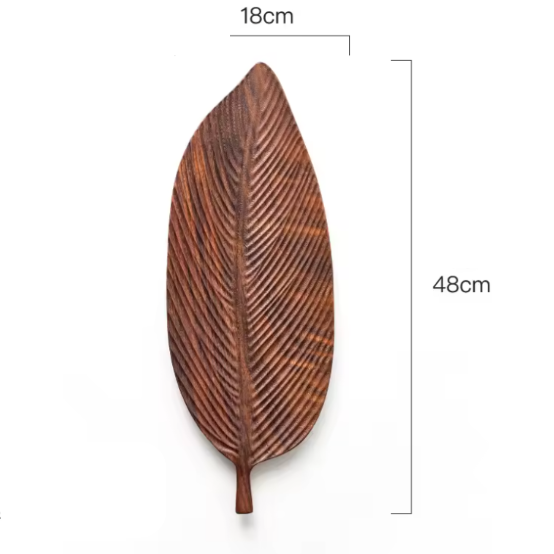 LeafLuxe - Walnut Wood Leaf Plate for Stylish Serving