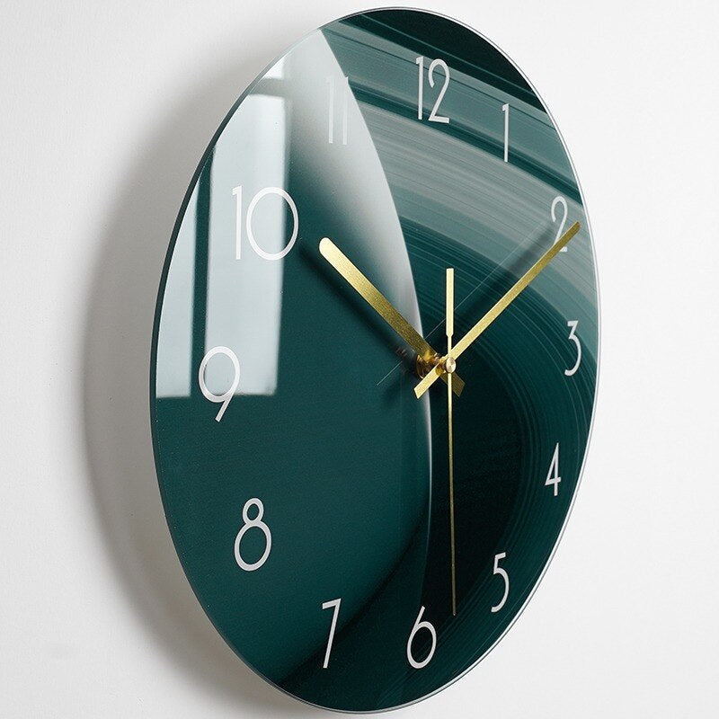 Minimalist Glass Wall Clock - Stylish and Whisper-Quiet Design