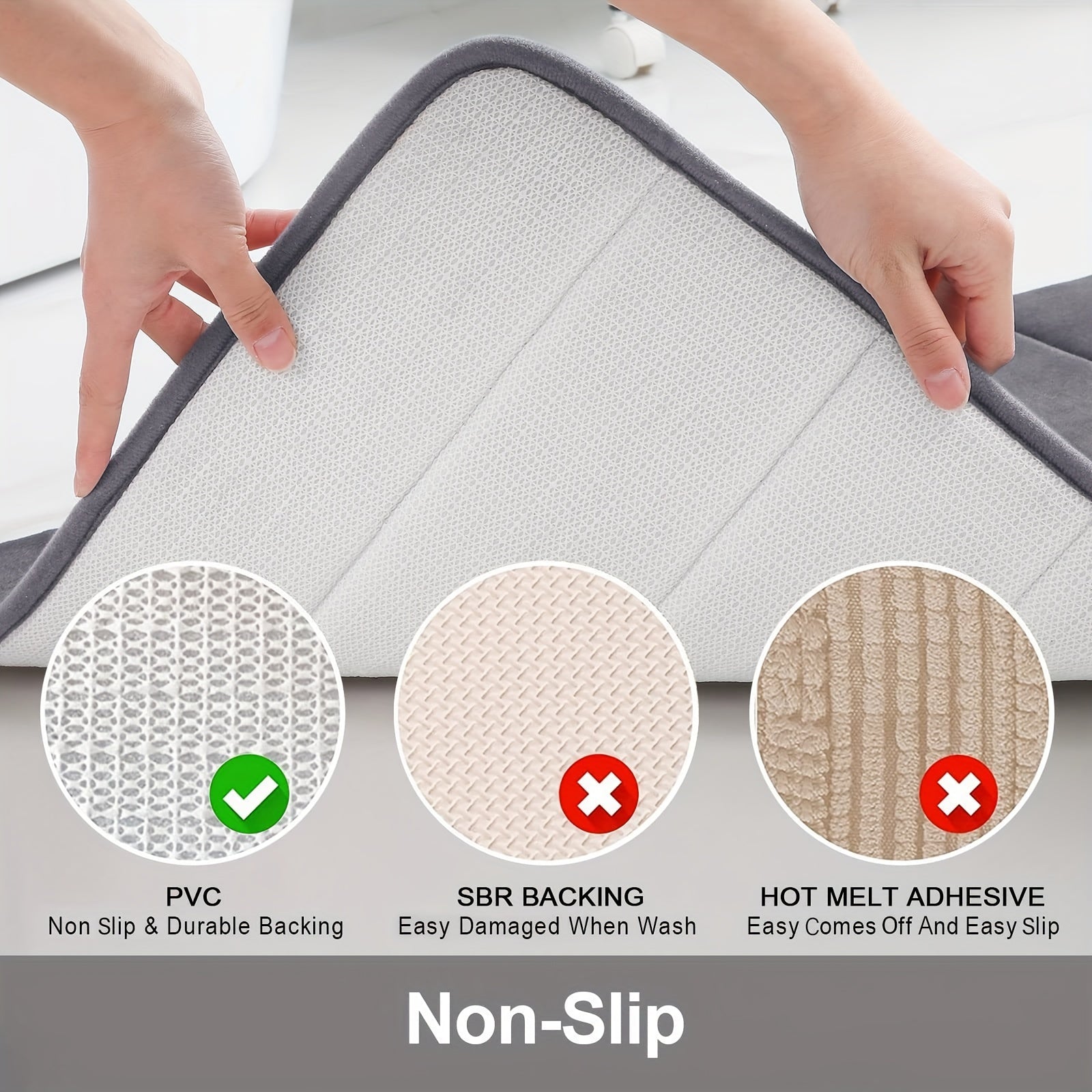 Antislip Bath Mat - GripMat - Quick Drying - Safe and Comfortable