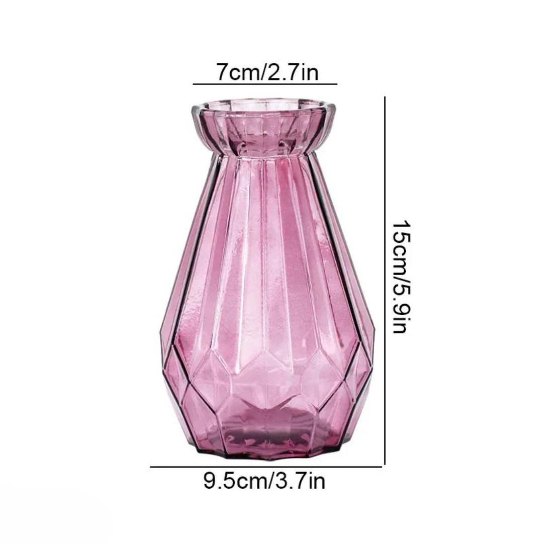 CelestiBloom Small Transparent Glass Flower Vase - Minimalist Design for Flower Arrangements