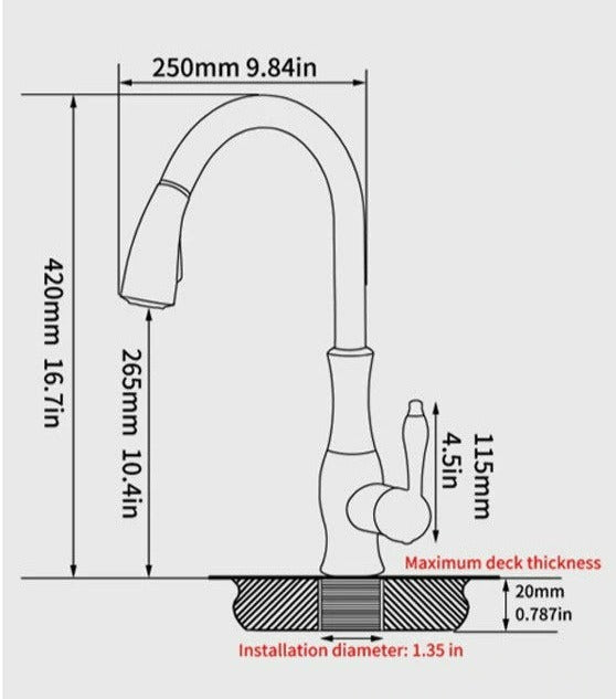 AquaLuxe - Pull-Out Kitchen Tap