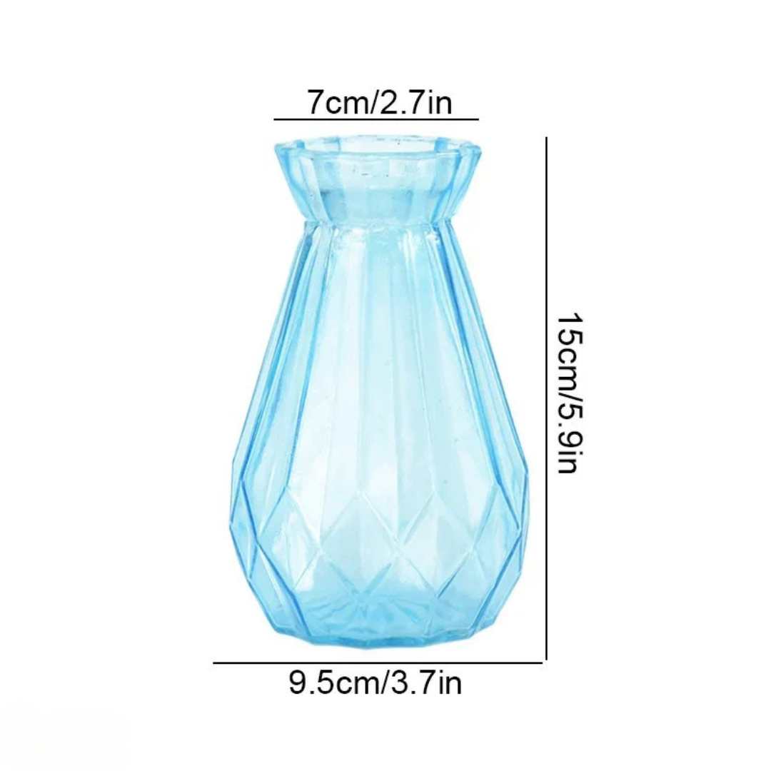 CelestiBloom Small Transparent Glass Flower Vase - Minimalist Design for Flower Arrangements