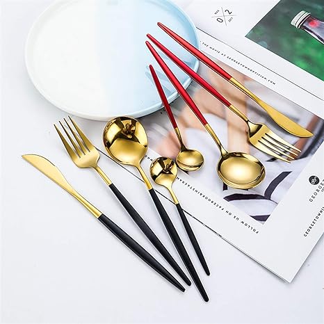 EternaLuxe - Stylish Gold-Silver 24-Piece Cutlery Set