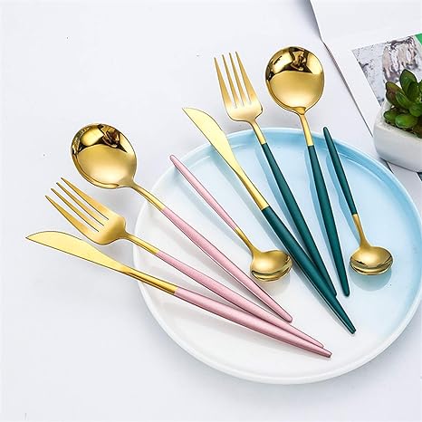 EternaLuxe - Stylish Gold-Silver 24-Piece Cutlery Set