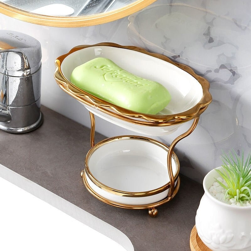 Soap Dish with Quick-Drying Drainage System – Elevated Design for a Clean Bathroom