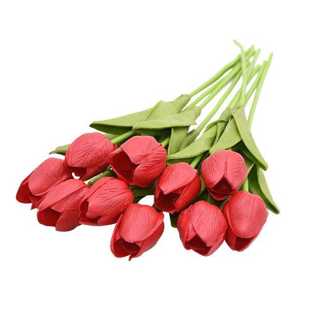 FloraHome – Set of 10 Colourful Artificial Tulips