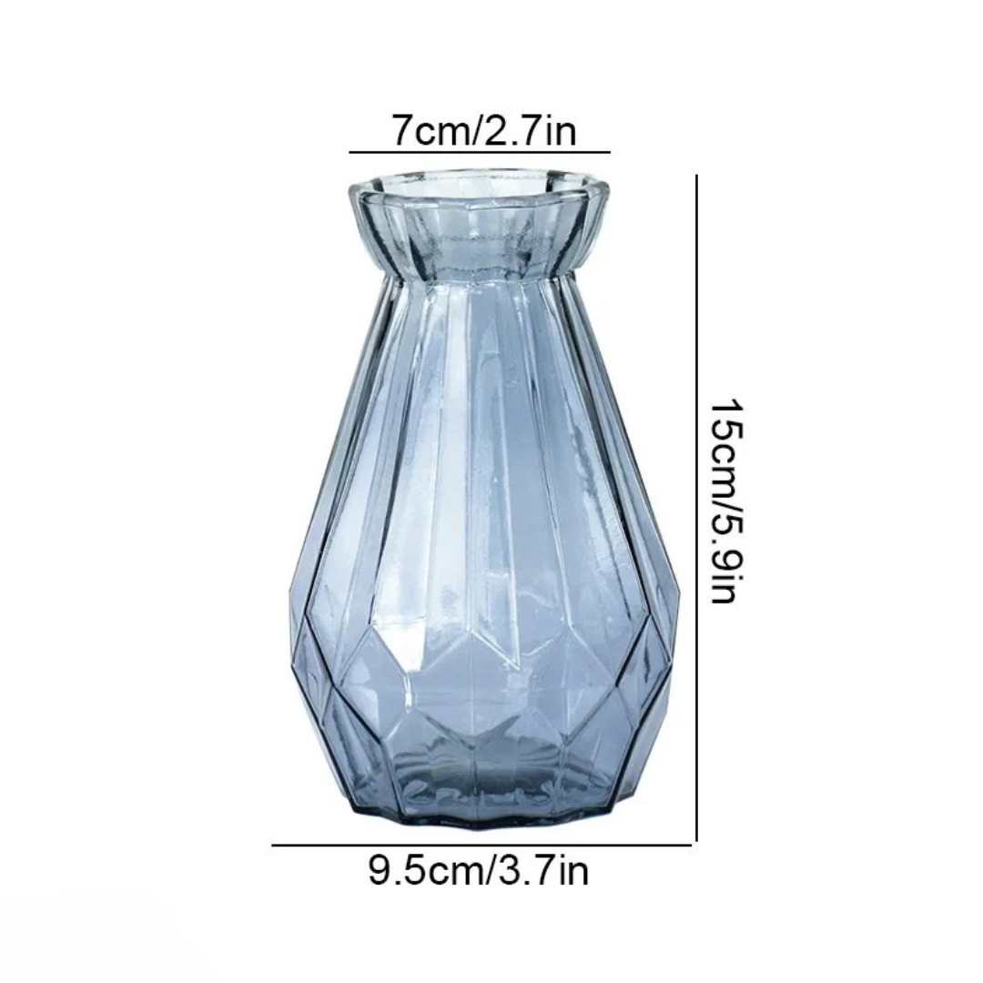 CelestiBloom Small Transparent Glass Flower Vase - Minimalist Design for Flower Arrangements