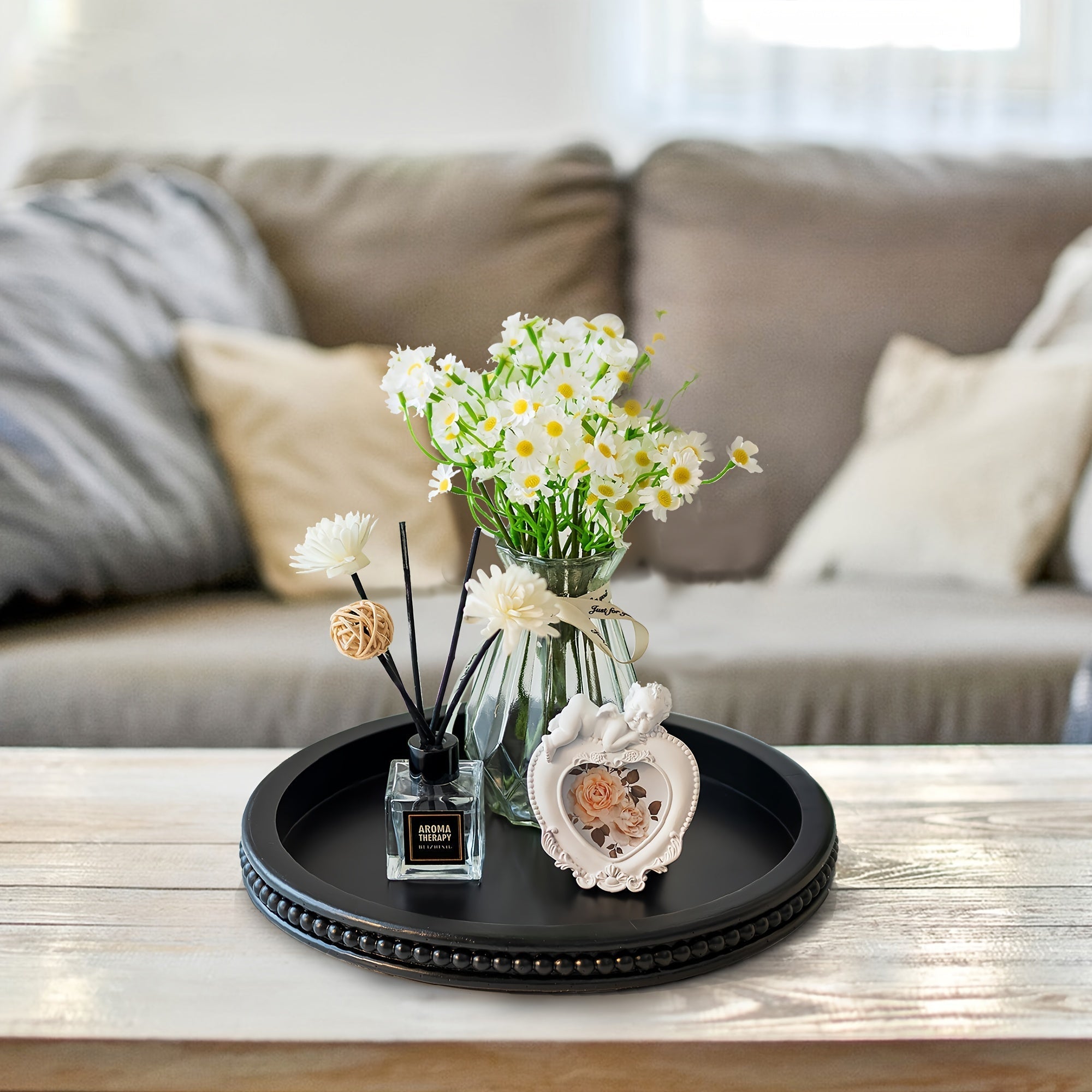 SphereTray - Vintage Oak Bowl for Coffee Table