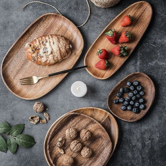 Wooden Serving Bowls Set – 5 Pieces for Snacks and Nibbles