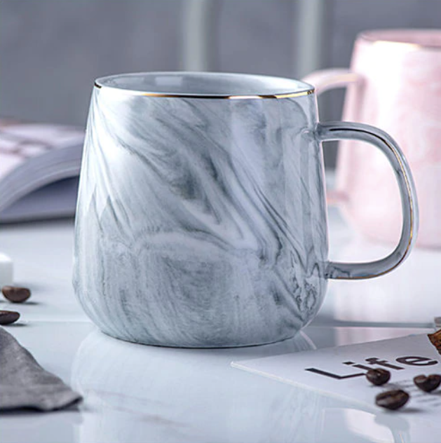 LustreCraft - Luxe Marble-Gold Inlay Mug