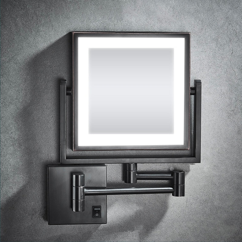 LumiSquare - LED Illuminated Makeup Mirror in Black