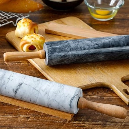 Marble Rolling Pin – Smooth Surface and Sturdy Wooden Handles