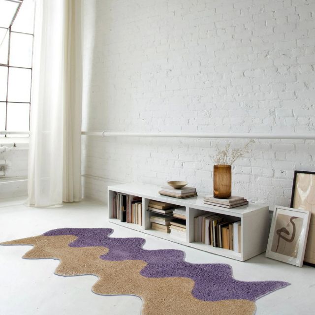 VerdeAura - Abstract Colour Blocks Cotton-Polyester Rug