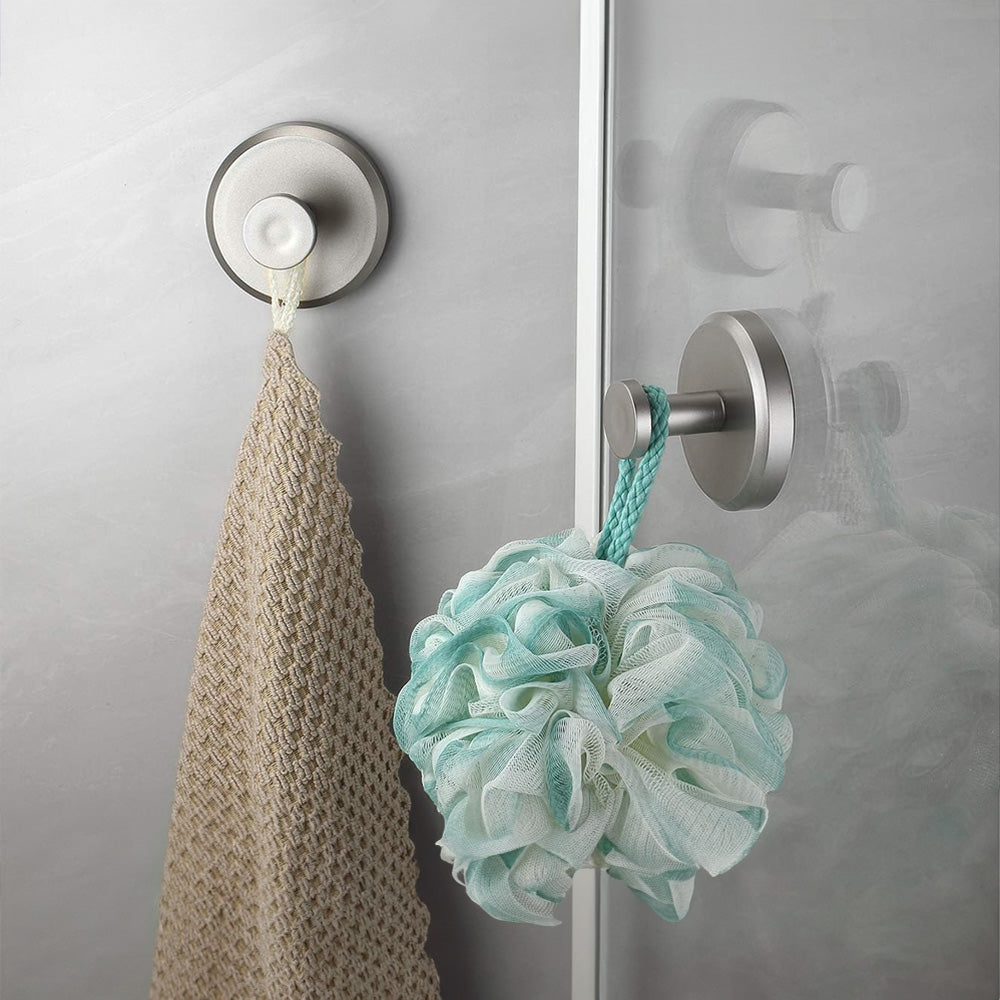 Suction Hooks for Bathroom - Easy to Install, Sturdy Attachment (2 Pieces)